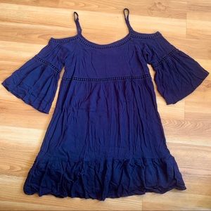 Dress Soprano Open Shoulder Flowy Long Sleeve